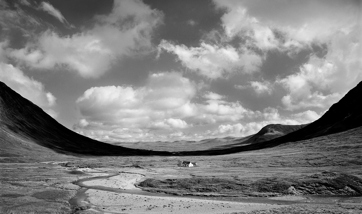 Rannoch_Moor_Glencoe_Scotland-Cottage-House-Scottish_landscape-Photography-black_and_white-Lindsay_Robertson
